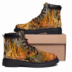 Men Fire Cooking Still Life Impressionism Mid Top Boots