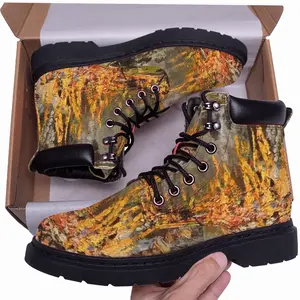 Men Fire Cooking Still Life Impressionism Mid Top Boots