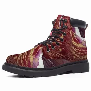 Men Wine Glass Mid Top Boots