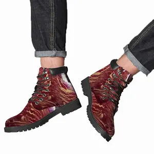 Men Wine Glass Mid Top Boots