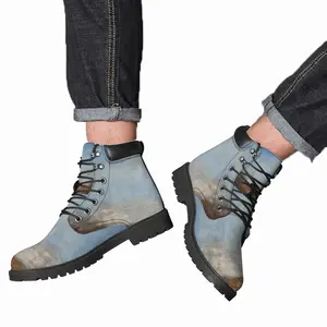 Men Green Landscape Mid Top Boots