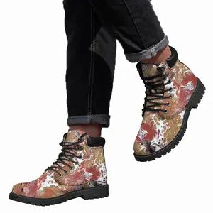 Men Hydrangea Gold Mid Top Boots