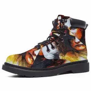 Men Broken Glass Mid Top Boots