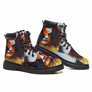 Men Broken Glass Mid Top Boots