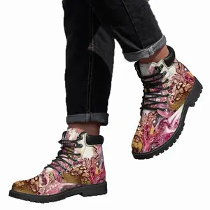 Men Raspberry Bloom Mid Top Boots