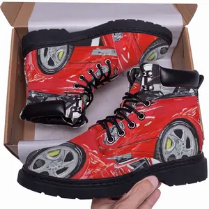 Men Porsche Turbo Red Mid Top Boots