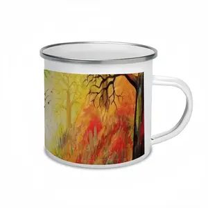 Landscape African Village Scene Enamel Mug