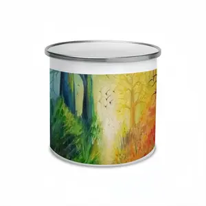 Landscape African Village Scene Enamel Mug