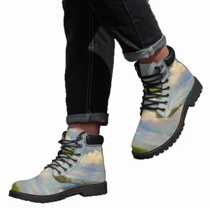 Men Countryside Landscape Mid Top Boots