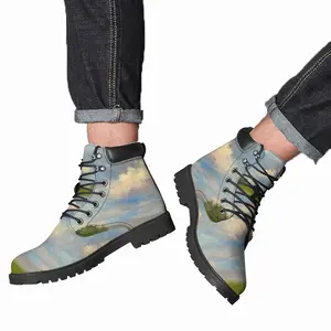 Men Countryside Landscape Mid Top Boots