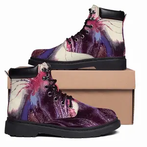 Men Purple Horse Mid Top Boots