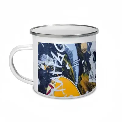 Joker Skull Calligraphy Jester Enamel Mug