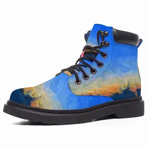 Men Sunset Cityscape Mid Top Boots