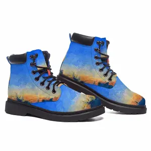 Men Sunset Cityscape Mid Top Boots