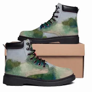 Men Countryside Impressionist Landscape Mid Top Boots