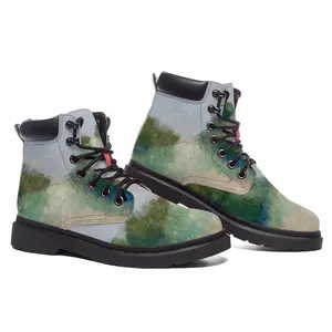 Men Countryside Impressionist Landscape Mid Top Boots