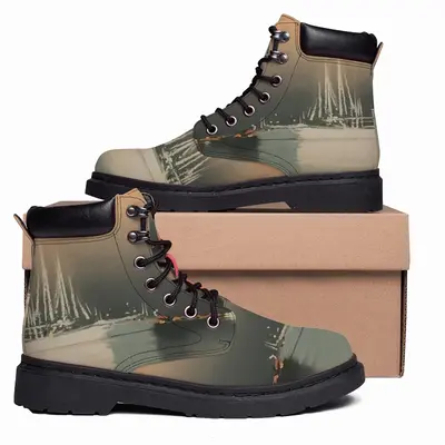 Men Three Sailboats Mid Top Boots