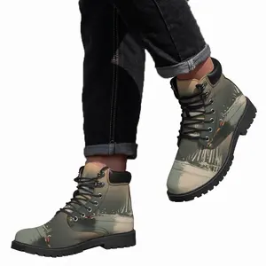 Men Three Sailboats Mid Top Boots