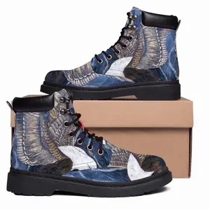 Men Eagle Scratch Mid Top Boots