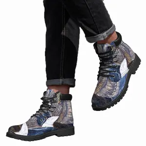 Men Eagle Scratch Mid Top Boots