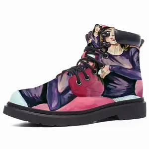 Men Pink Flamingo Mid Top Boots