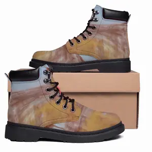 Men Red Trees Landscape Mid Top Boots