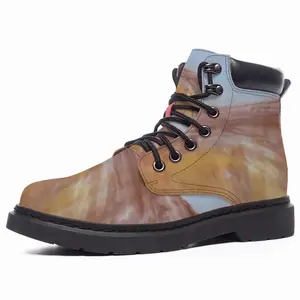 Men Red Trees Landscape Mid Top Boots