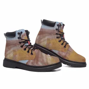 Men Red Trees Landscape Mid Top Boots