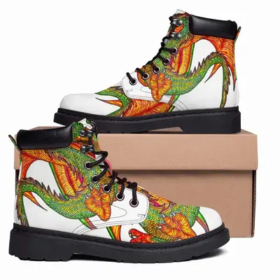 Men Clutching Dragon Mid Top Boots