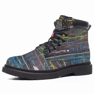 Men Horizontal Drip Mid Top Boots