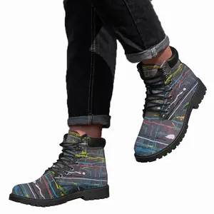 Men Horizontal Drip Mid Top Boots