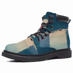 Men Deep Blue Mid Top Boots