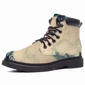 Men White Bouquet Mid Top Boots