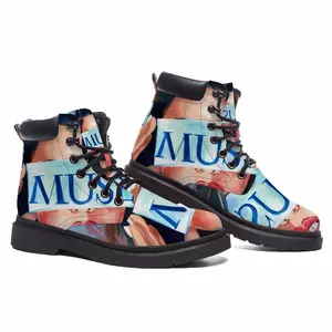 Men Muse Red Lipstick Mid Top Boots