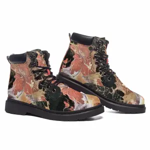 Men Black Lace Mid Top Boots