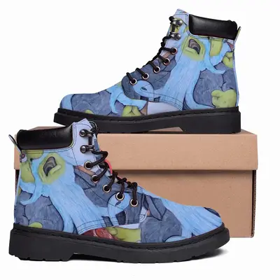 Men Baby Blue Beard Wizard Mid Top Boots