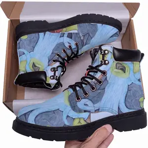 Men Baby Blue Beard Wizard Mid Top Boots