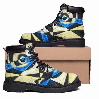 Men Brown Gold Blue Trydich Mid Top Boots