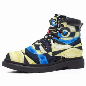 Men Brown Gold Blue Trydich Mid Top Boots