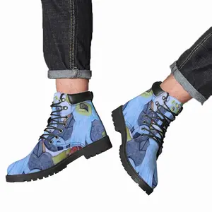 Men Baby Blue Beard Wizard Mid Top Boots