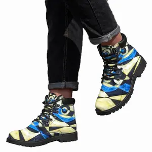 Men Brown Gold Blue Trydich Mid Top Boots