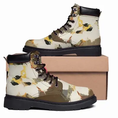 Men Bouquet Of Flowers Mid Top Boots