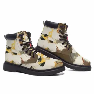 Men Bouquet Of Flowers Mid Top Boots