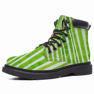 Men Green Lines Mid Top Boots