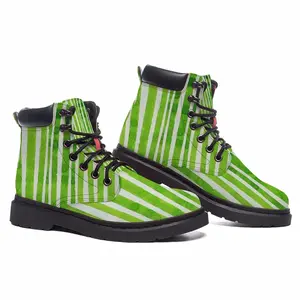 Men Green Lines Mid Top Boots