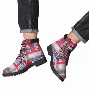 Men Red 9 Bar And Grill Mid Top Boots