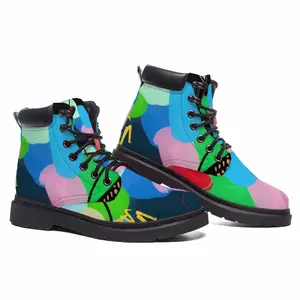 Men Cerulean Skies And Coral Heart Mid Top Boots