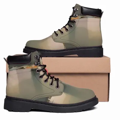 Men Lagoon With 2Boats In Grey And Green Mid Top Boots