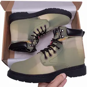 Men Lagoon With 2Boats In Grey And Green Mid Top Boots