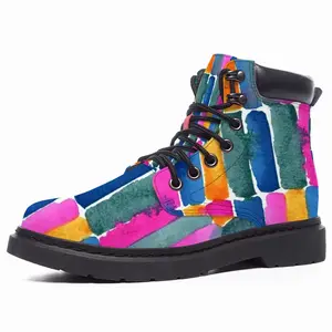 Men Watercolor Pink Blue Extra Large Mid Top Boots